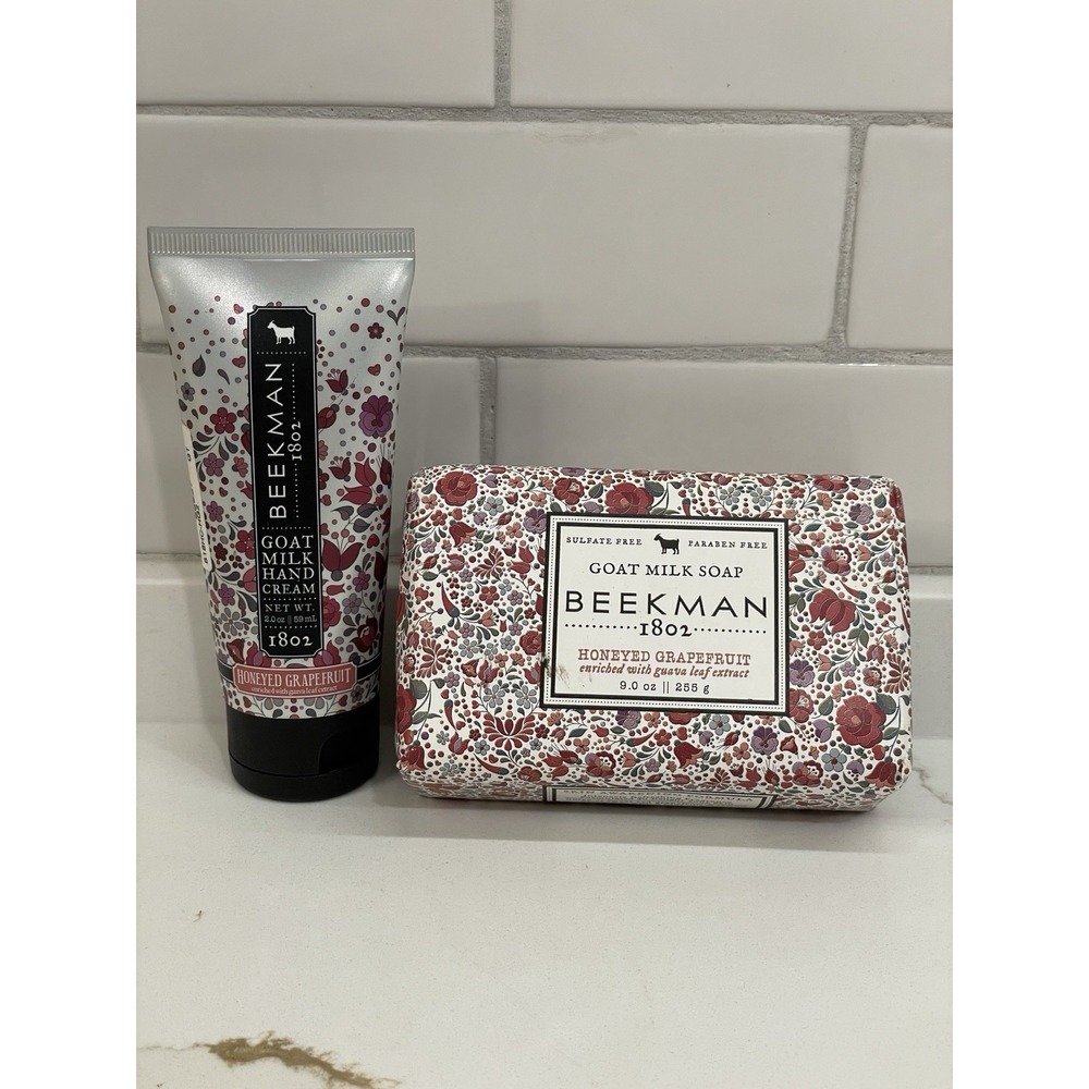 Beekman 1802 Honeyed Grapefruit Goat‎ Milk Bar Soap 9 oz + Hand Cream 2 oz New